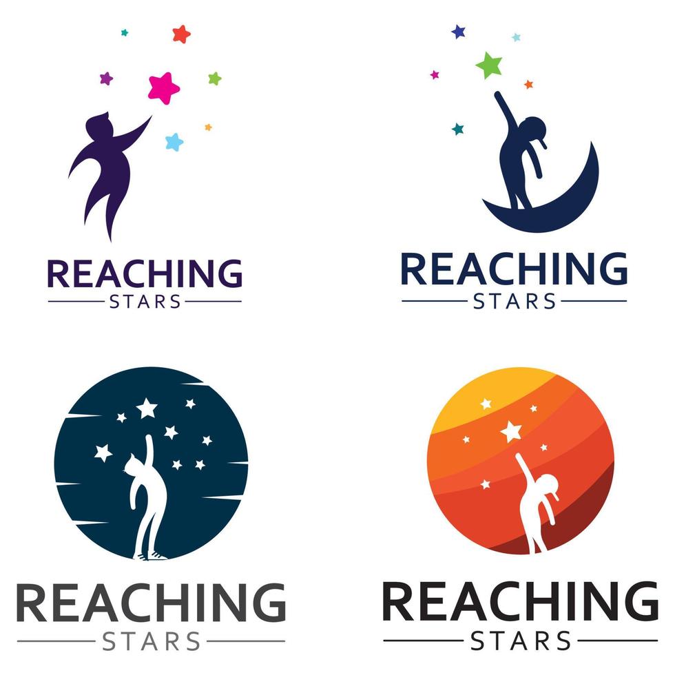 A logo to reach the stars or a logo to reach a dream or goal. Logo using concept design vector illustration template.