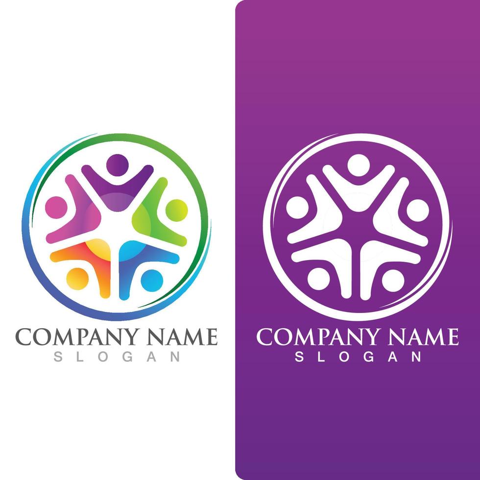 Community group logo, network and social icon vector