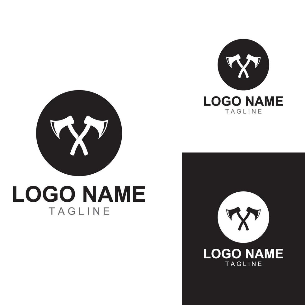 Axe logo or hatchet logo with concept design vector illustration template.