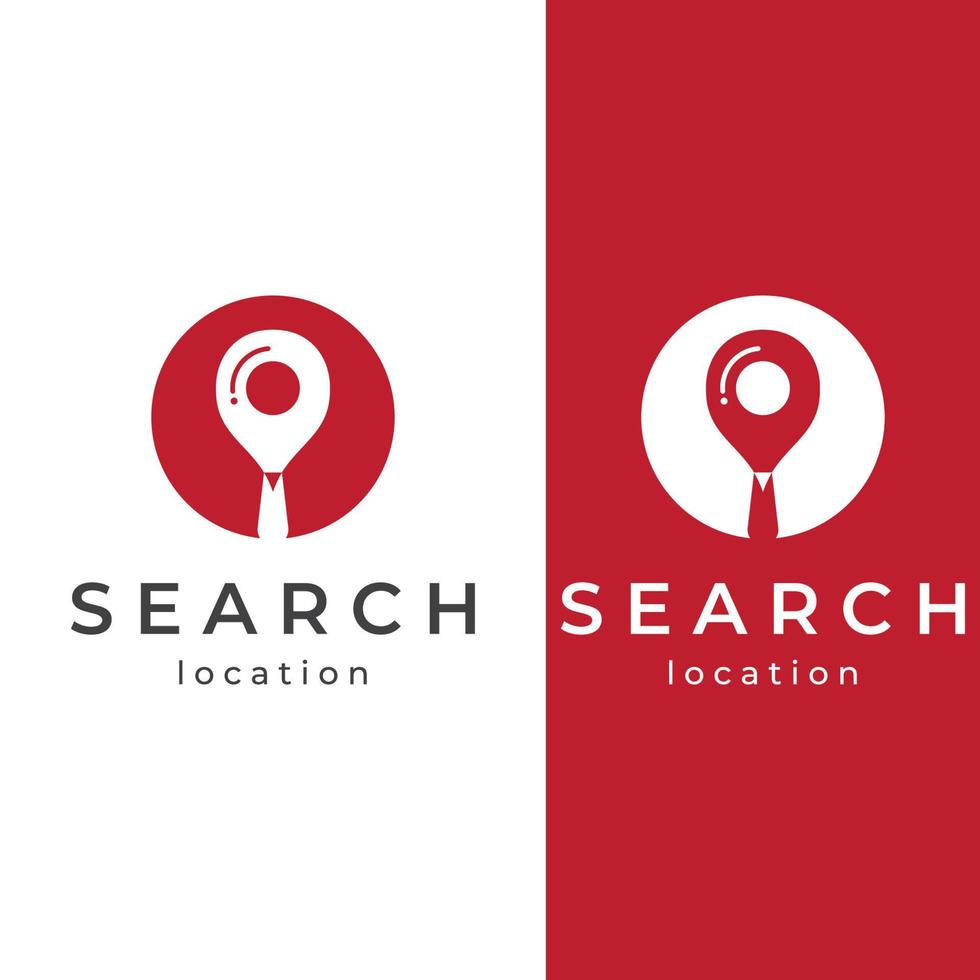 Logo search or discovery, logo search by combination, lab, moon, location, check, wave and sun. Logo with simple illustration editing. vector