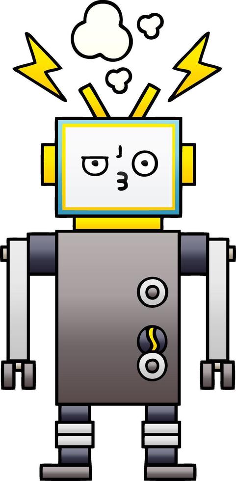gradient shaded cartoon robot vector