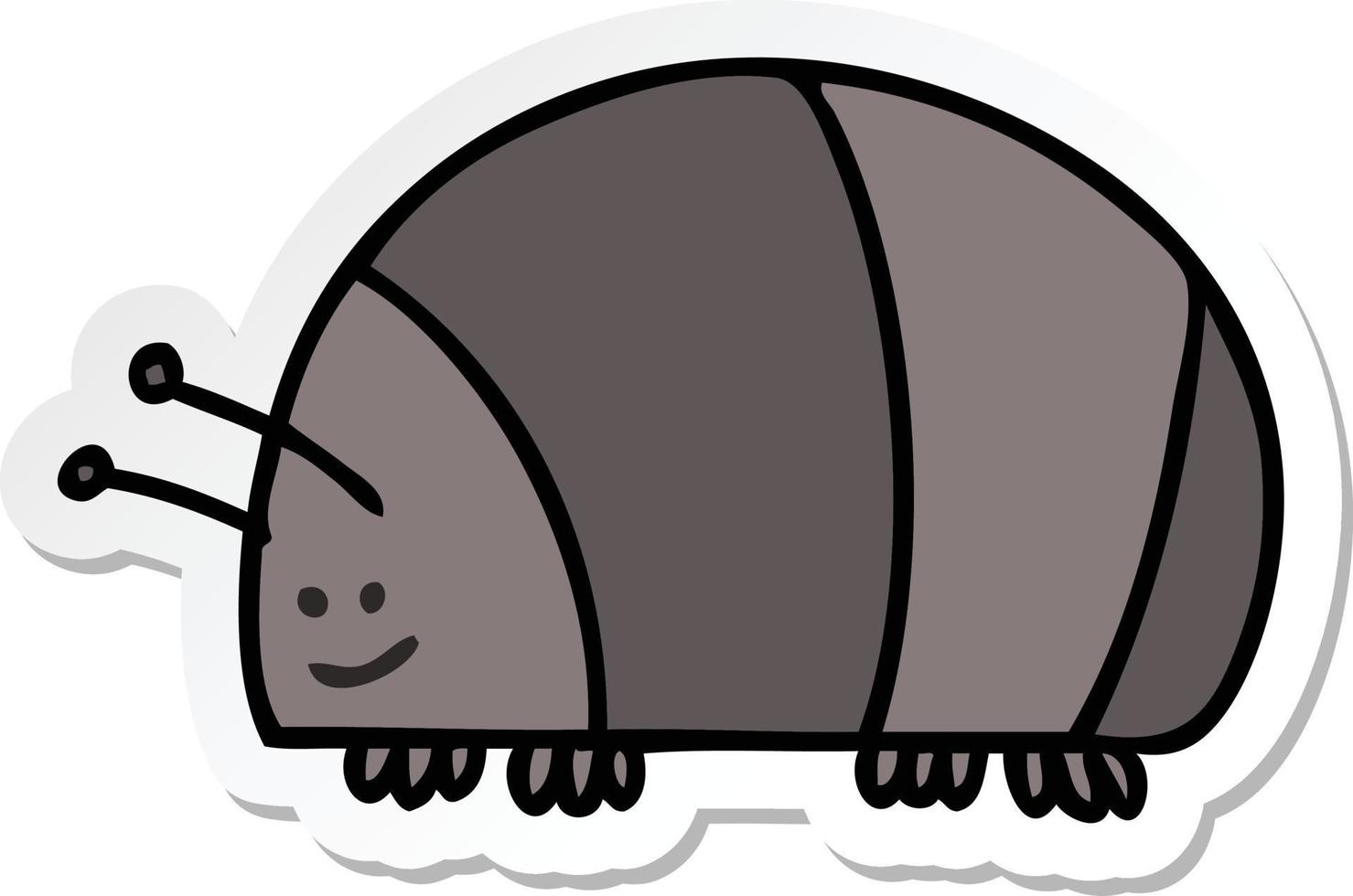 sticker of a quirky hand drawn cartoon beetle vector