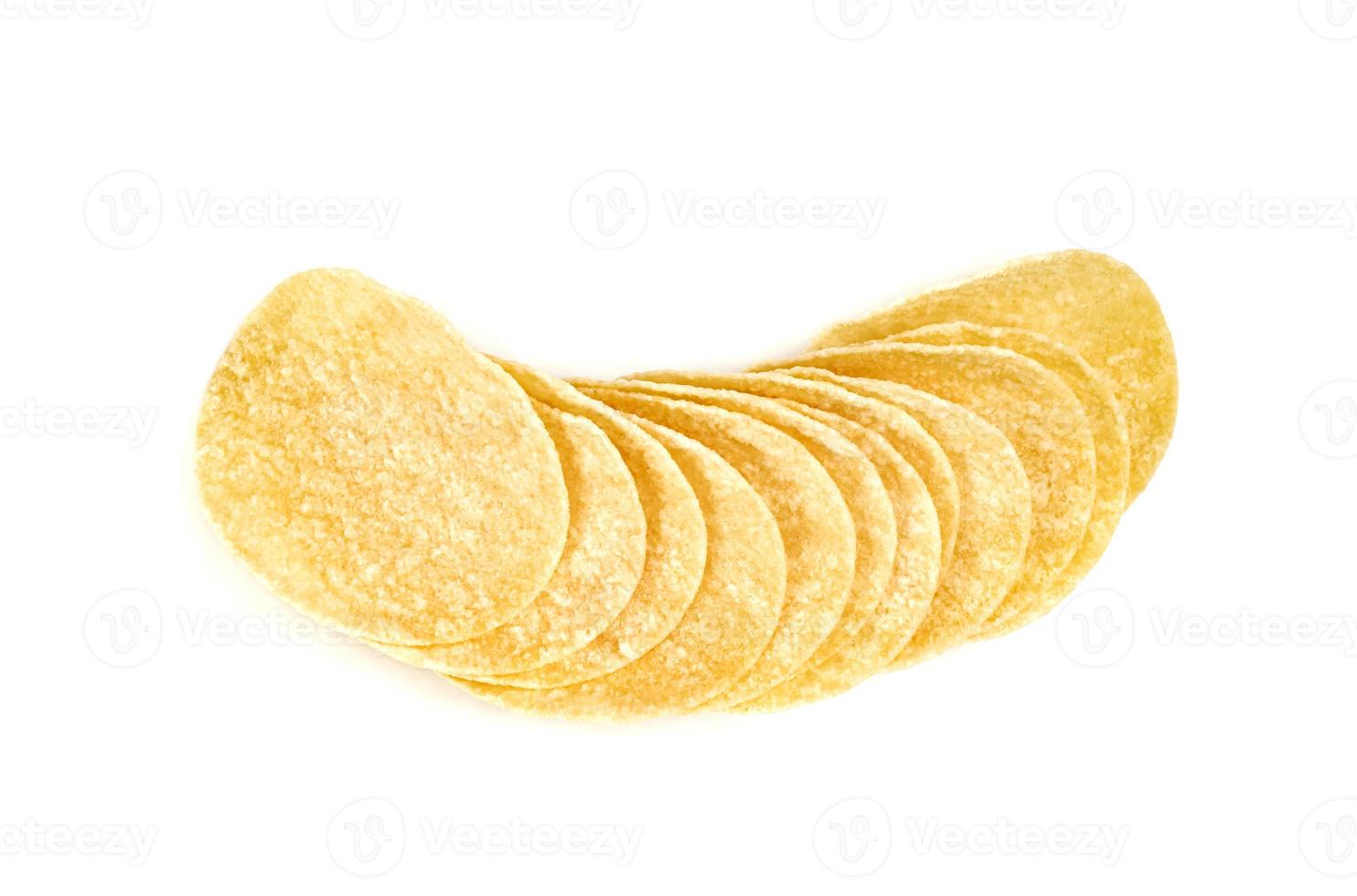 potato chips isolated on white background photo