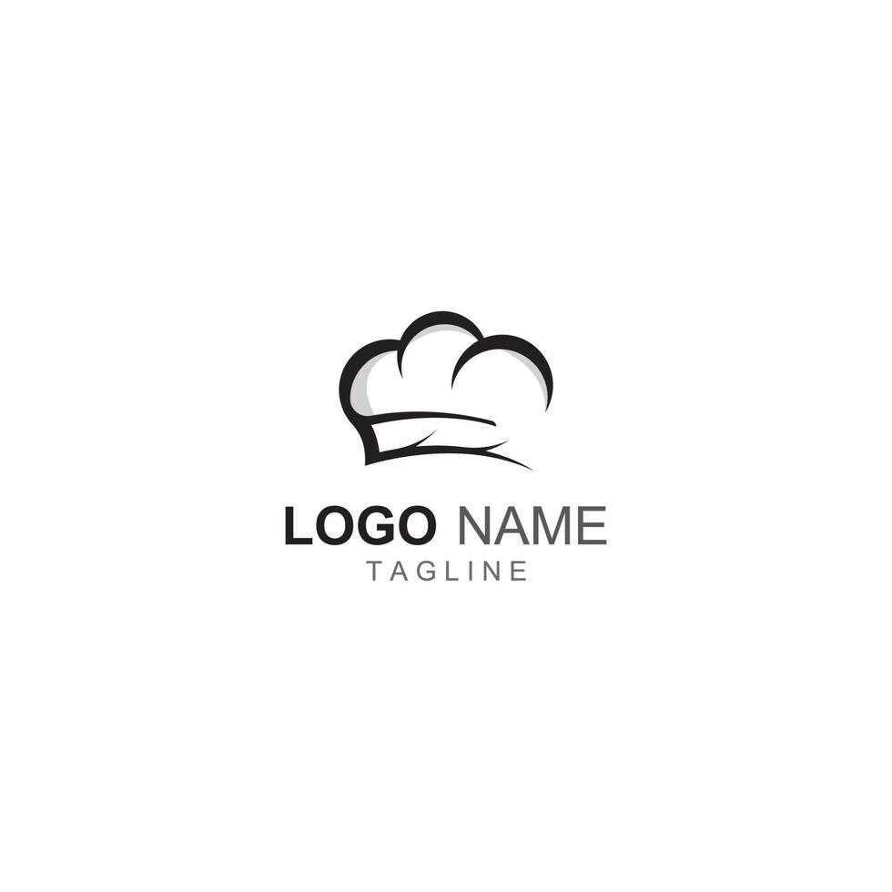 Chef hat logo for restaurant, cafe and online food delivery. Logo with vector illustration design template.