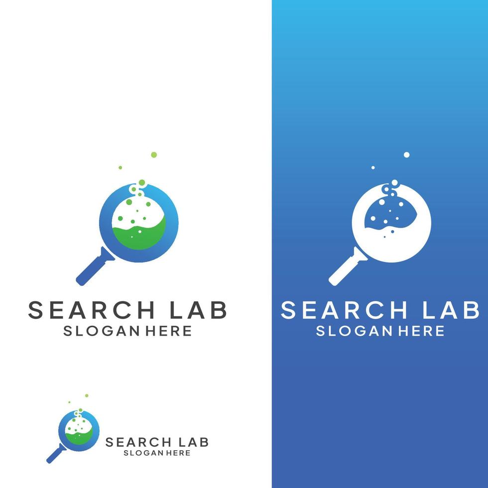 Logo search or discovery, logo search by combination, lab, moon, location, check, wave and sun. Logo with simple illustration editing. vector