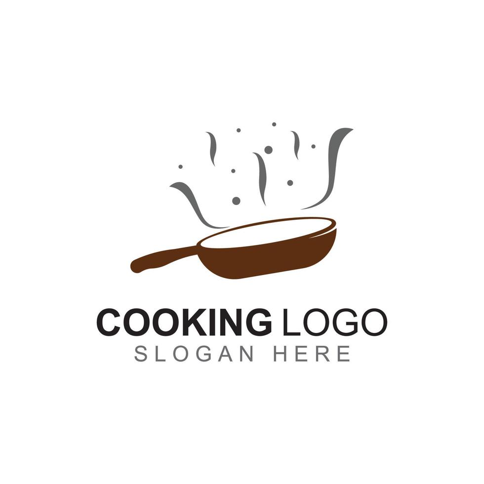 logotipos para utensilios de cocina, ollas, espátulas y cucharas de cocina. utilizando un concepto de diseño de plantilla de ilustración vectorial. vector