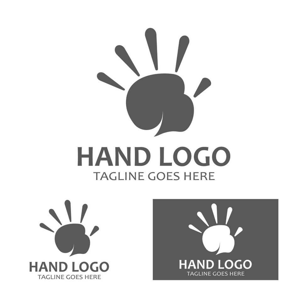 mano logo icono vector diseño plantilla ilustración