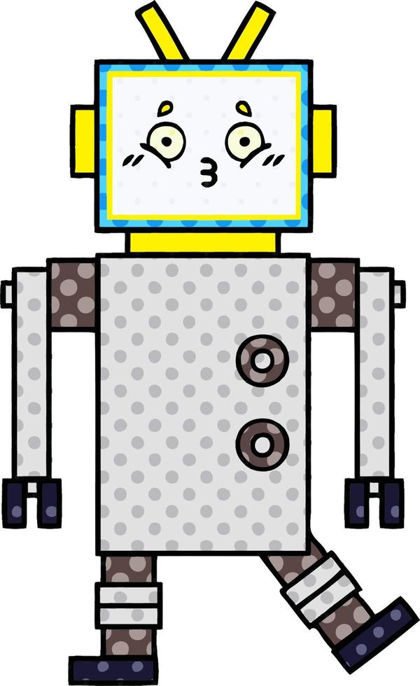 comic book style cartoon robot vector