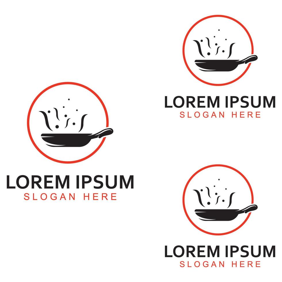 logotipos para utensilios de cocina, ollas, espátulas y cucharas de cocina. utilizando un concepto de diseño de plantilla de ilustración vectorial. vector