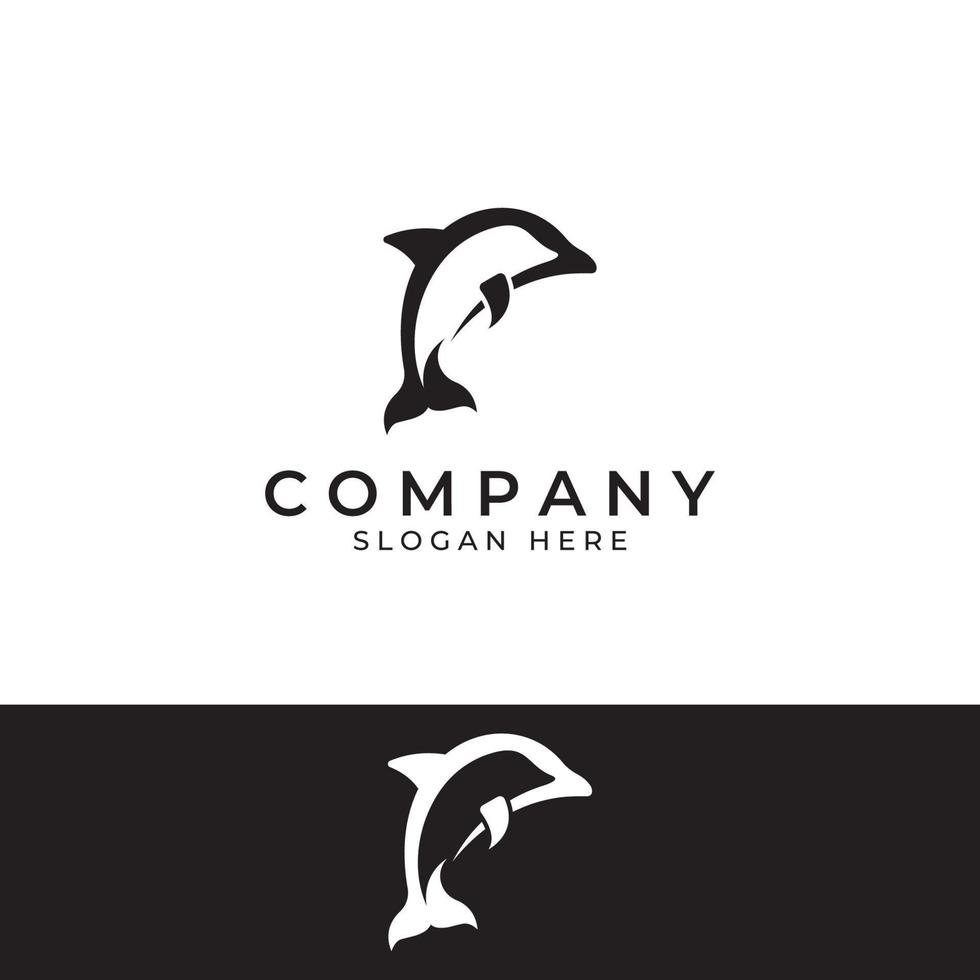 Dolphin logo. Dolphin jumping on the waves of sea or beach. With vector ...