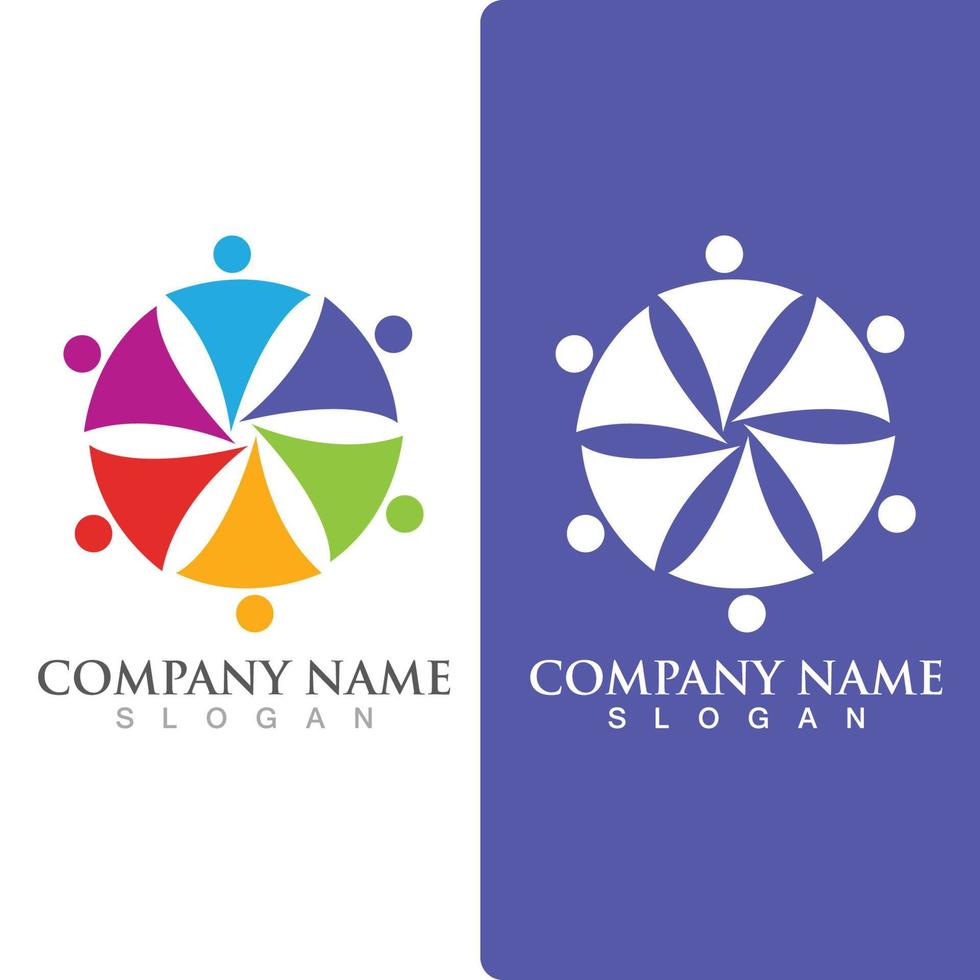 Community group logo, network and social icon vector