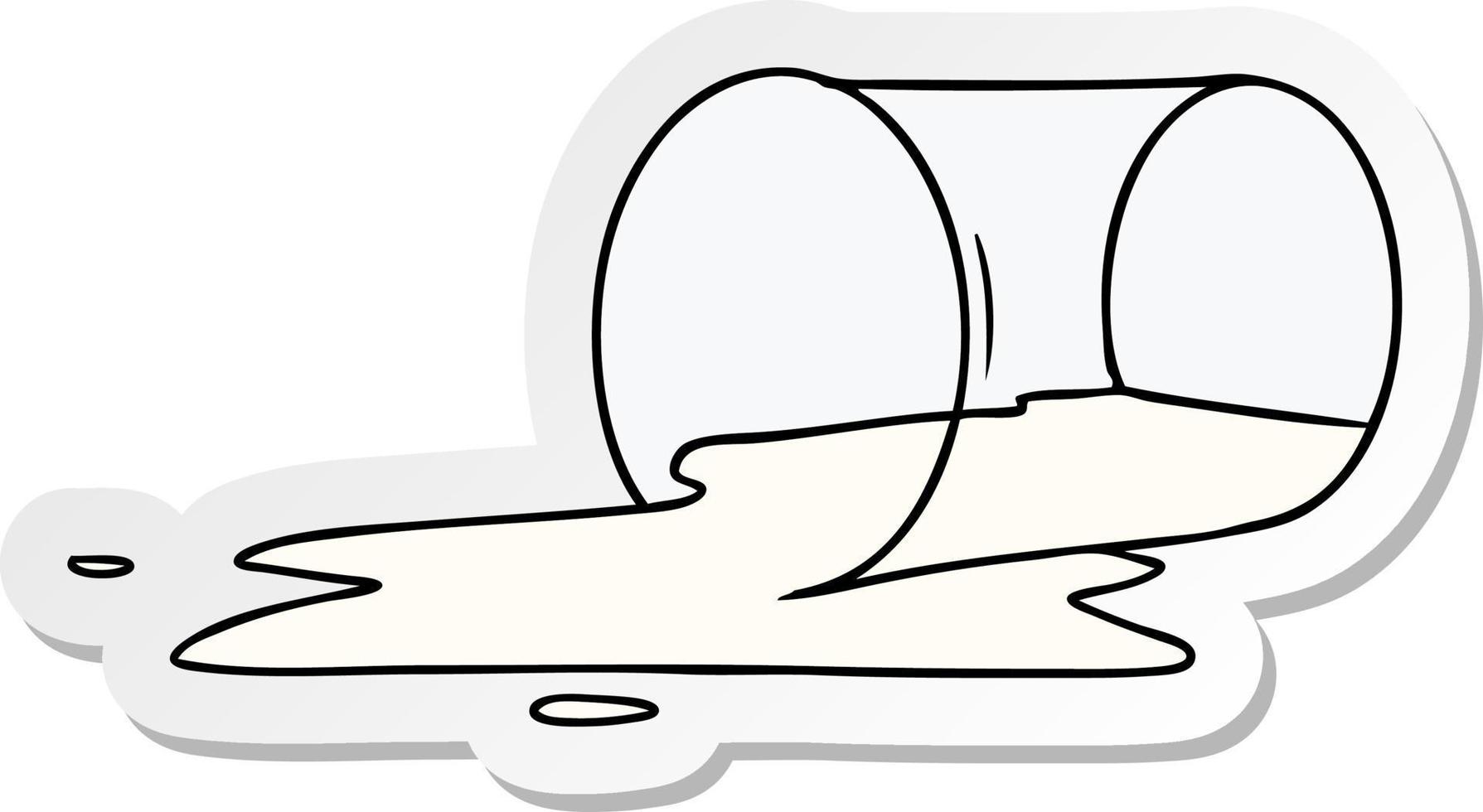 sticker cartoon doodle of a spilt glass vector
