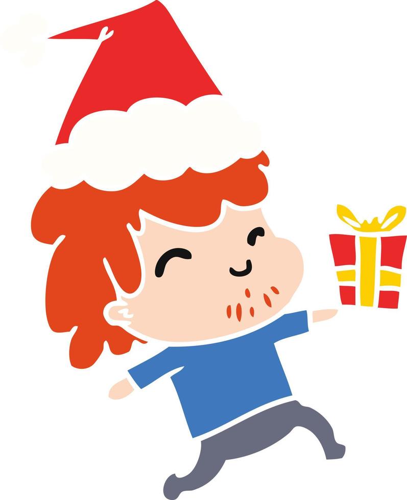 christmas cartoon of kawaii boy vector