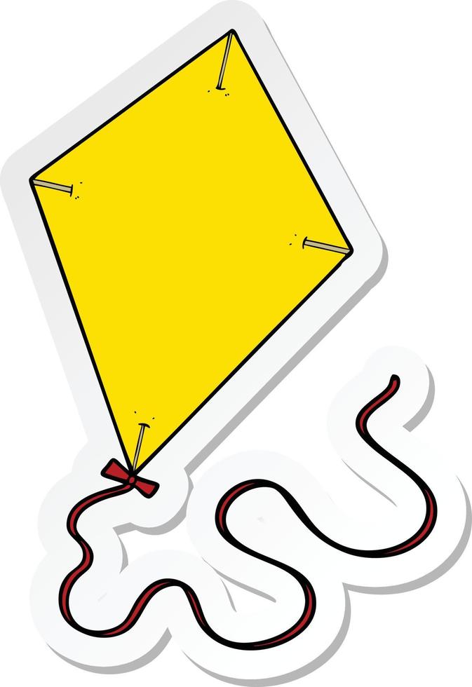 sticker of a cartoon flying kite vector
