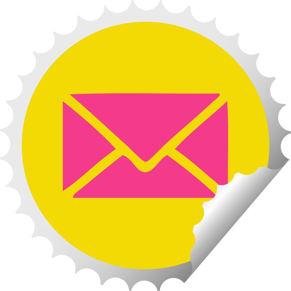 circular peeling sticker cartoon paper envelope vector