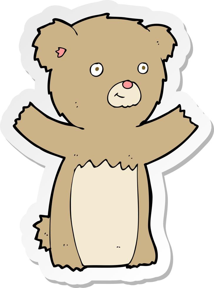 sticker of a cartoon teddy bear vector