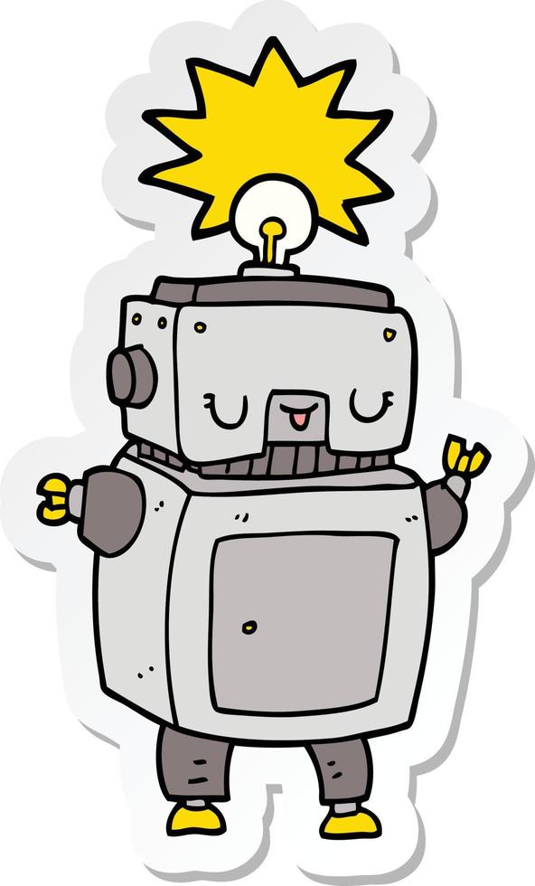 sticker of a cartoon robot vector