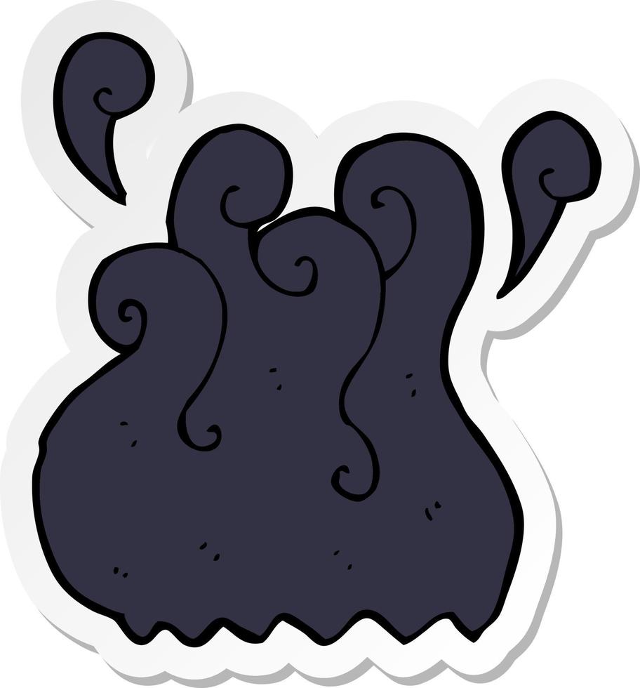 sticker of a black smoke cartoon element vector
