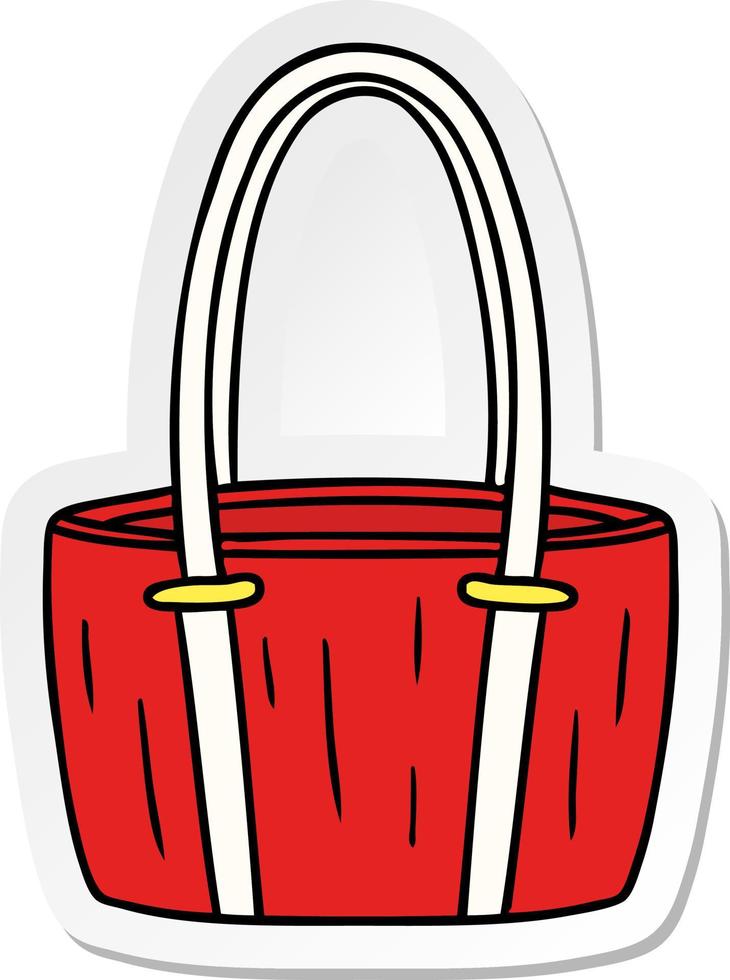 sticker cartoon doodle of a red big bag vector