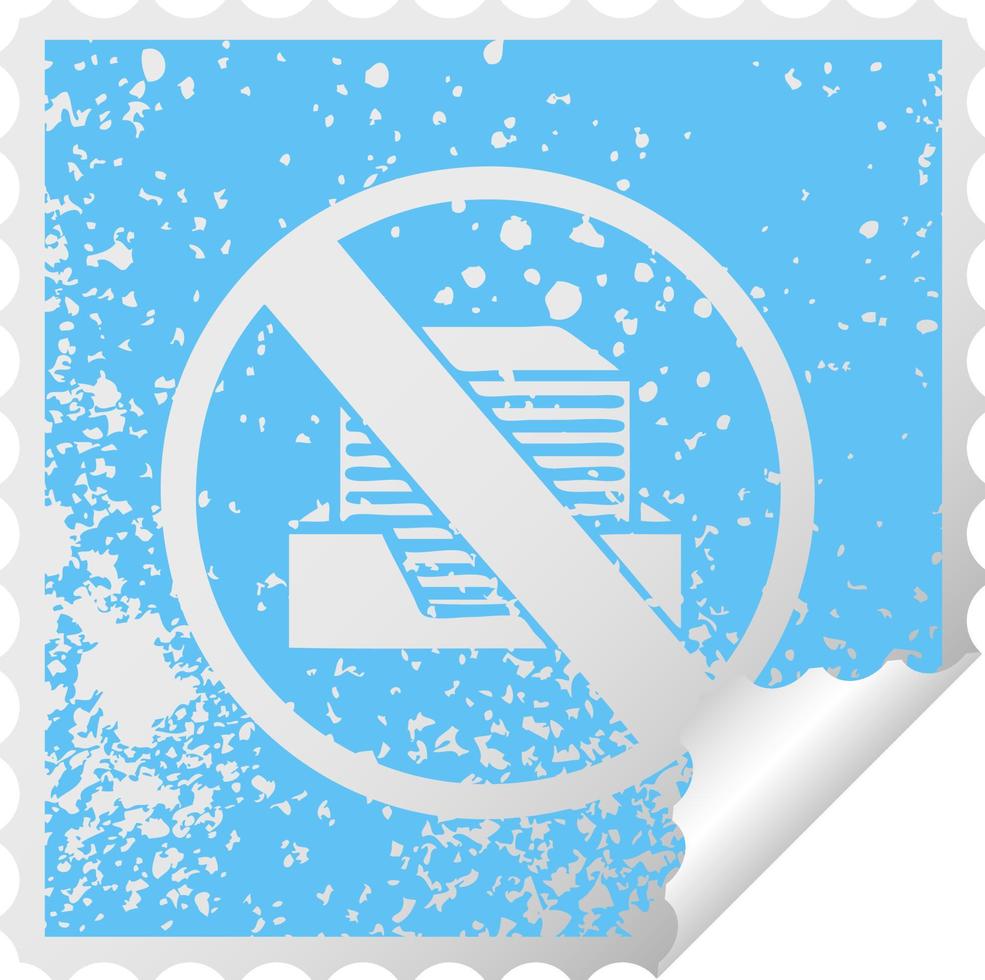 distressed square peeling sticker symbol paperless office symbol vector