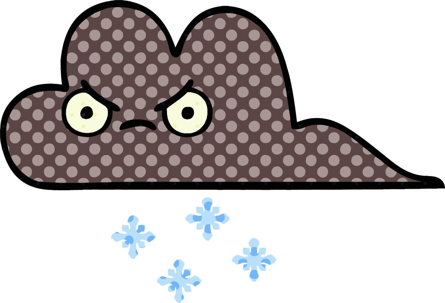 nube de nieve de tormenta de dibujos animados de estilo cómic vector