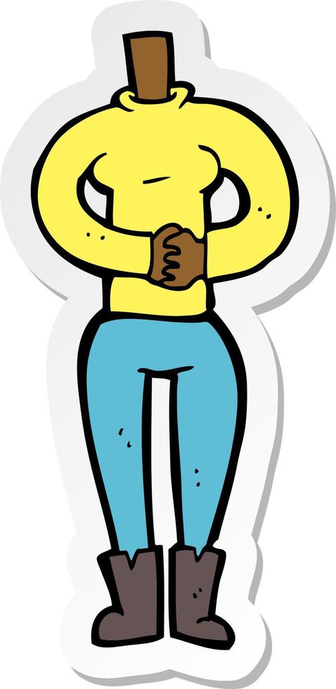 sticker of a cartoon female body vector