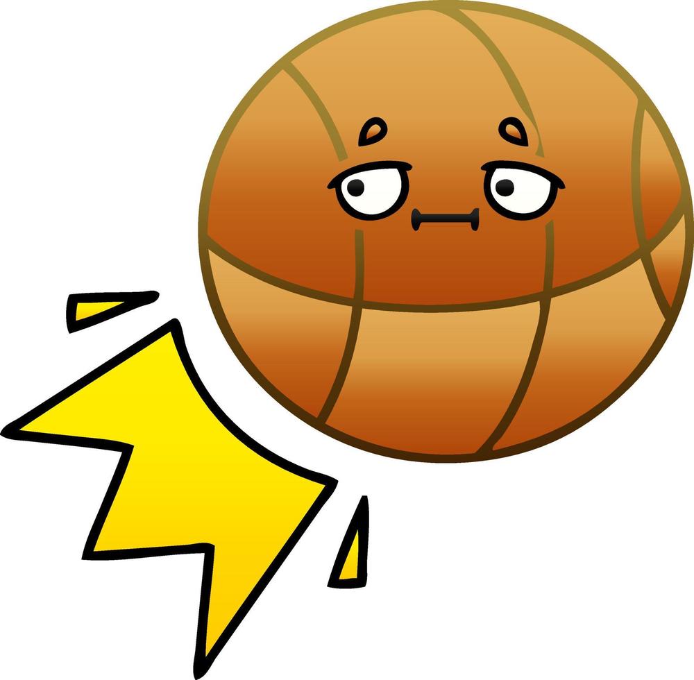 gradient shaded cartoon basketball vector