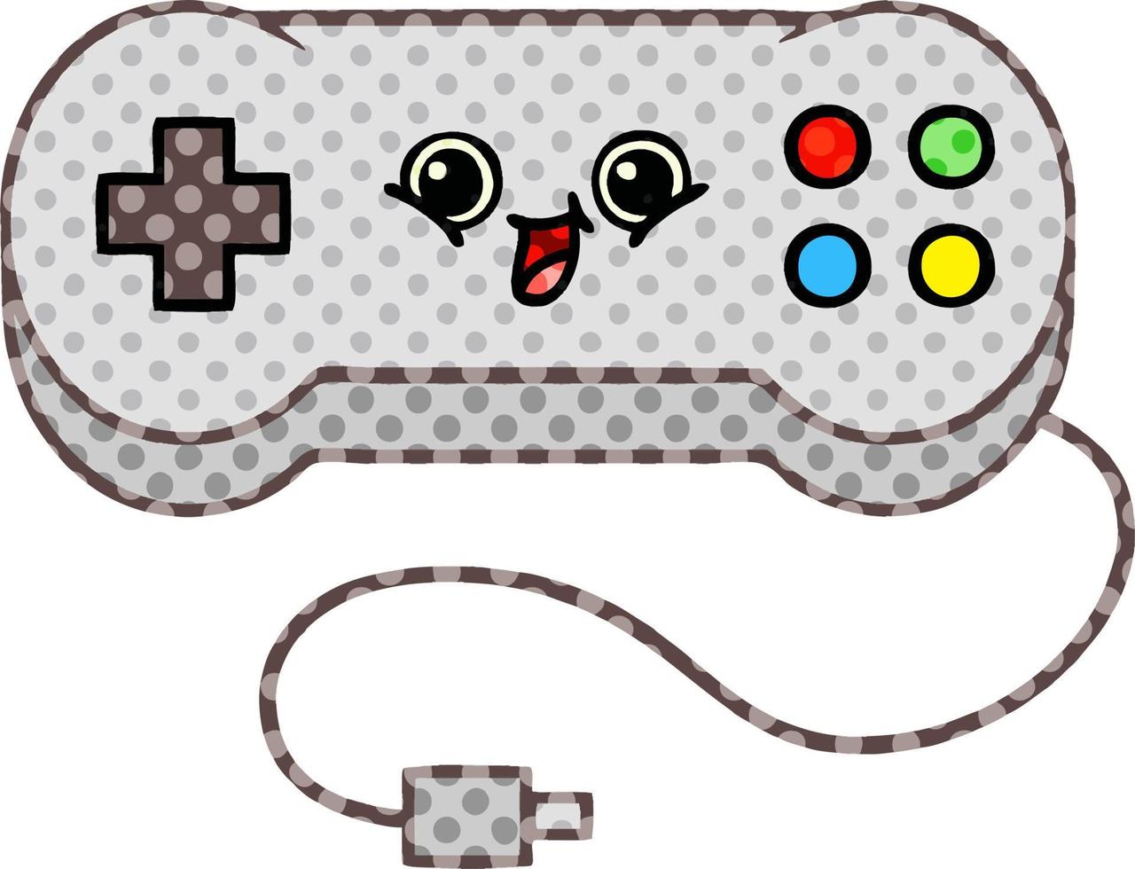 comic book style cartoon game controller vector