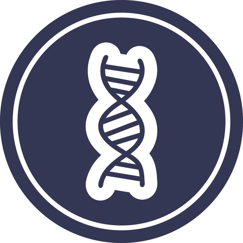 DNA chain circular icon vector