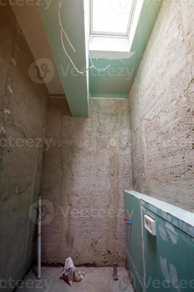 Construction site with concrete walls photo