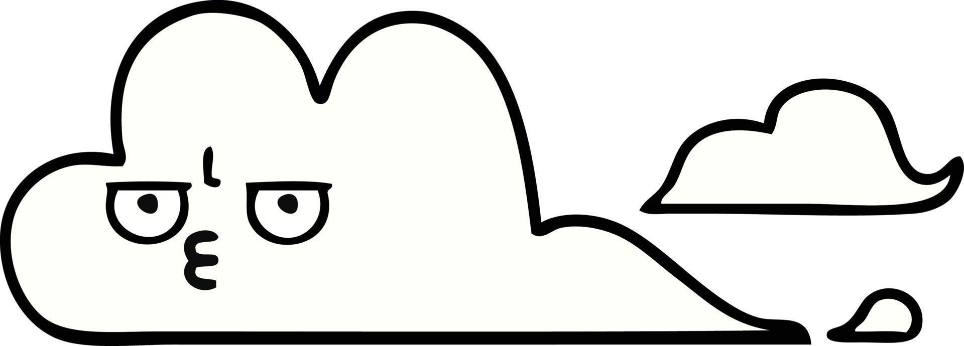 cute cartoon white cloud vector