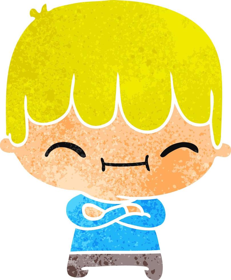 retro cartoon of kawaii cute boy vector