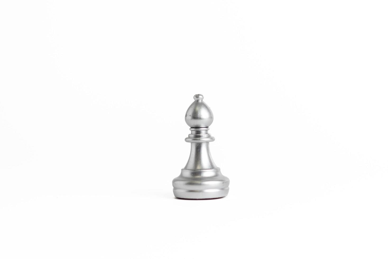Chess game silver isolated on white background. photo