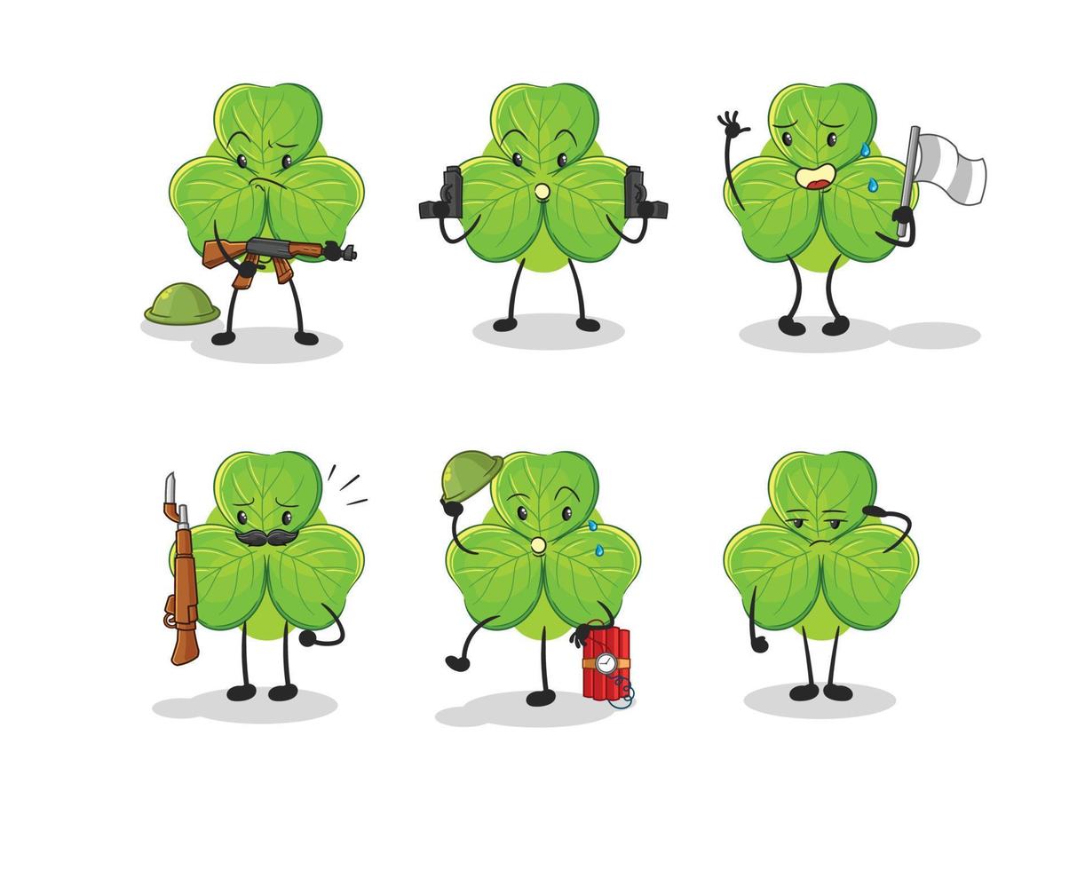 clover luck character illustration vector