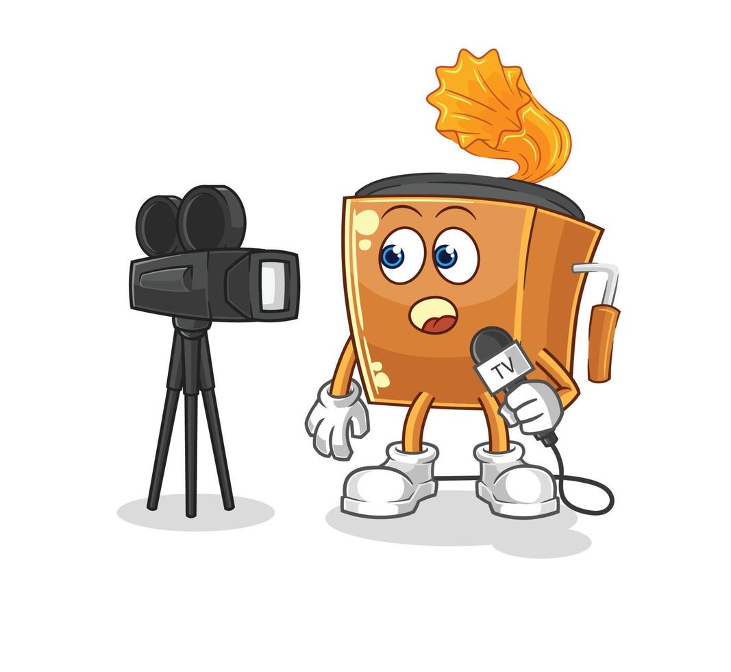 record player mascot vector