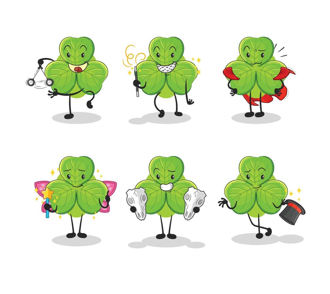 clover luck character illustration vector