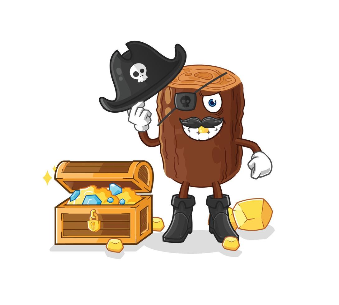 log cute cartoon character vector