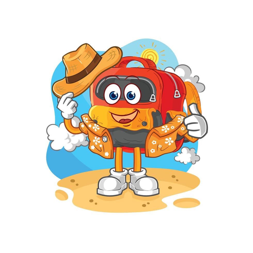 backpack cartoon vector