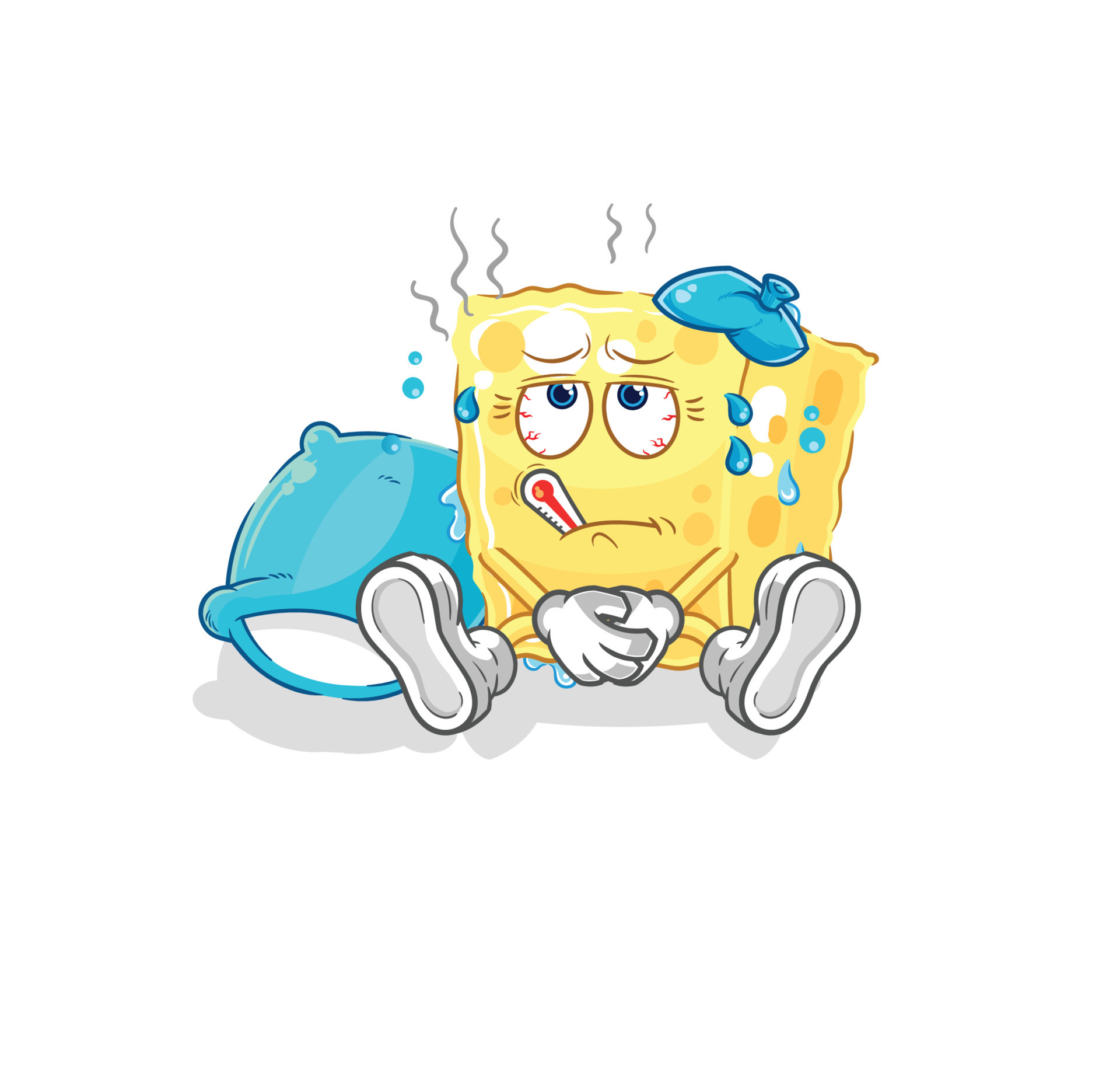 Cartoon sponge mascot, vector illustration of a cute sponge character mascot  4927103 Vector Art at Vecteezy