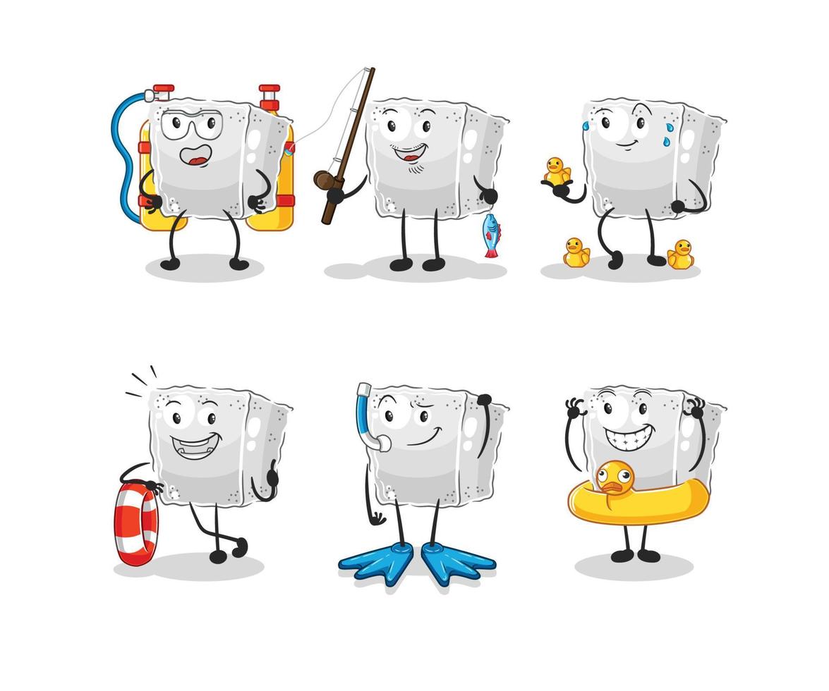 sugar cube cartoon vector