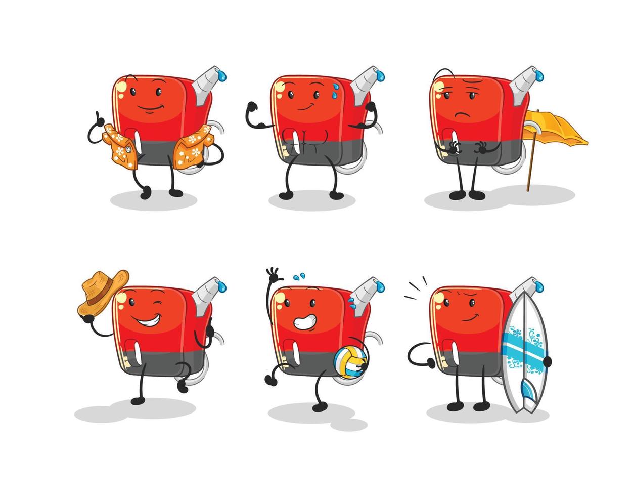 gasoline pump mascot vector