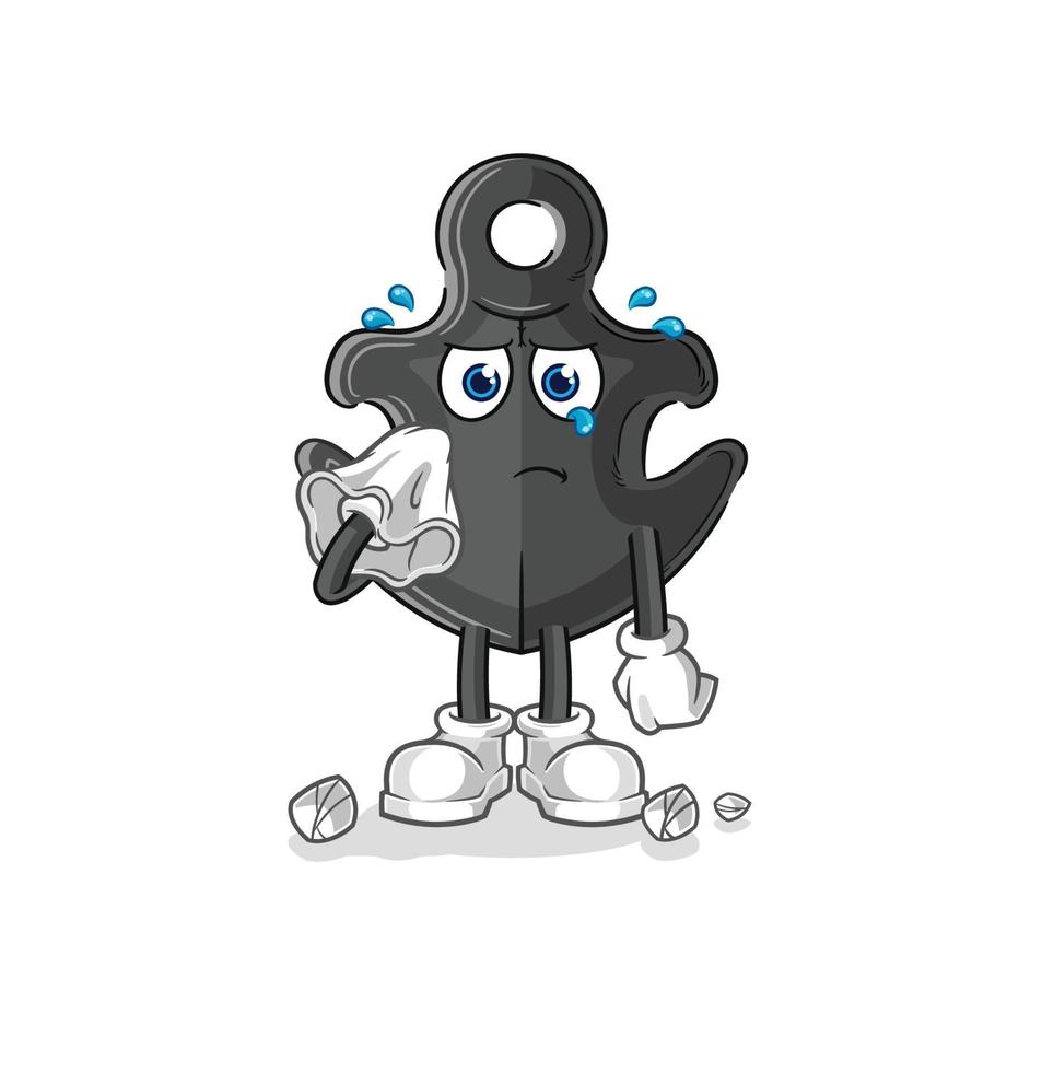 anchor cartoon mascot vector