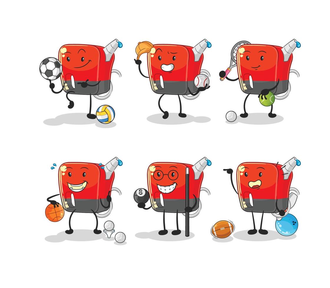 gasoline pump mascot vector