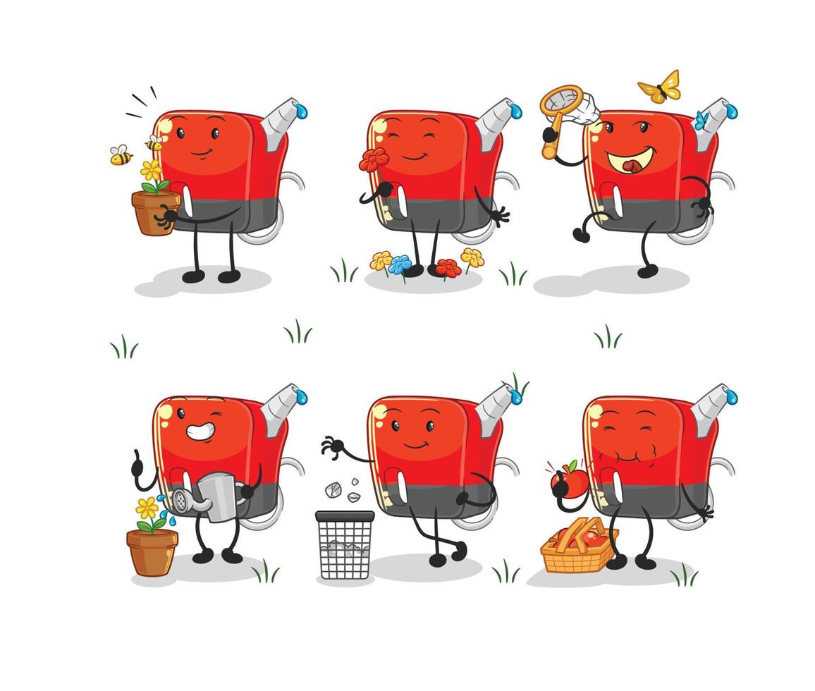 gasoline pump mascot vector