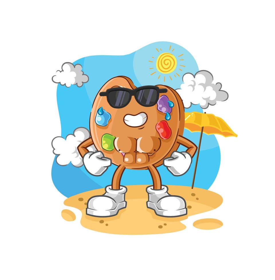 paint palette cartoon vector