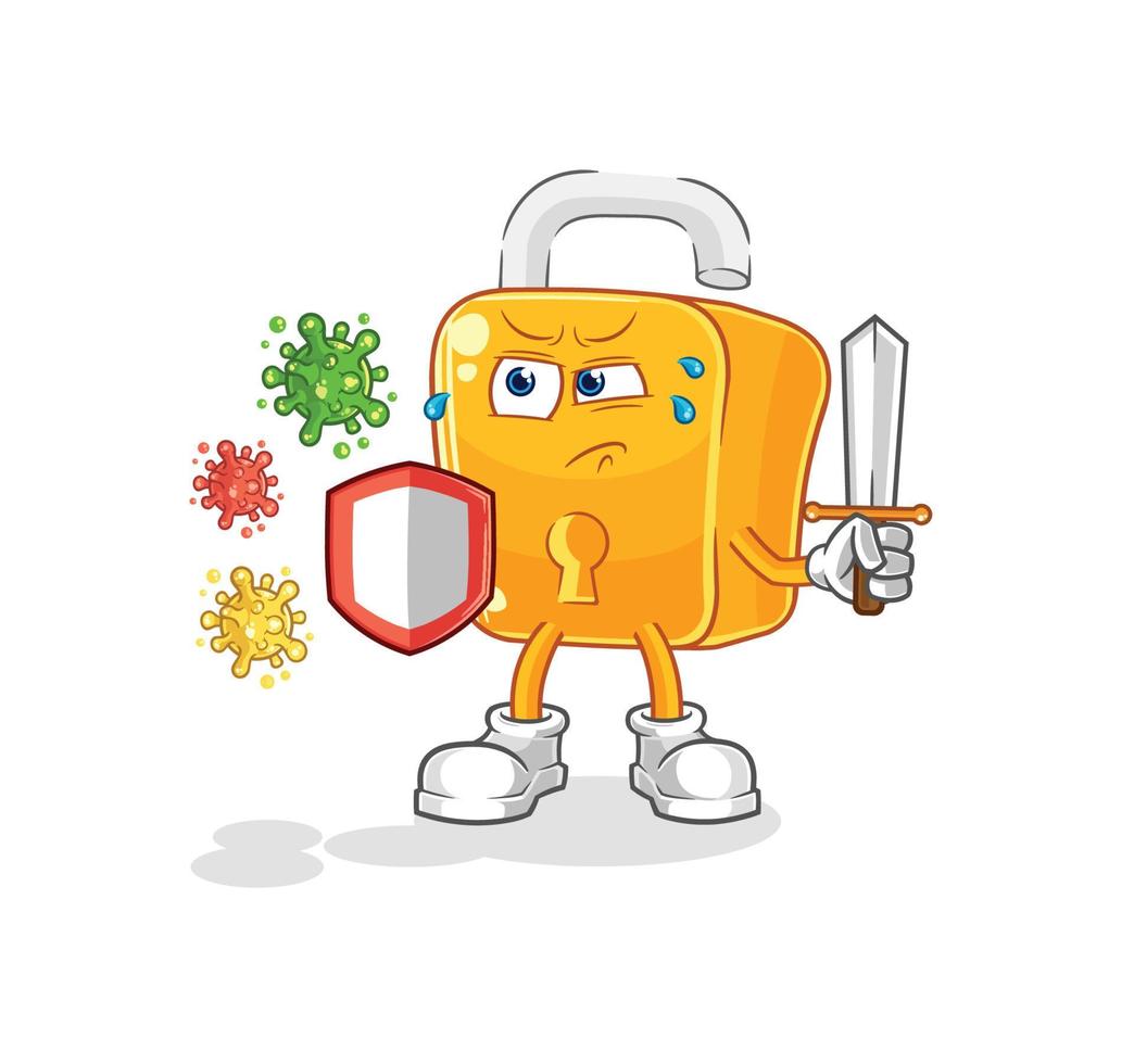 padlock cute cartoon vector