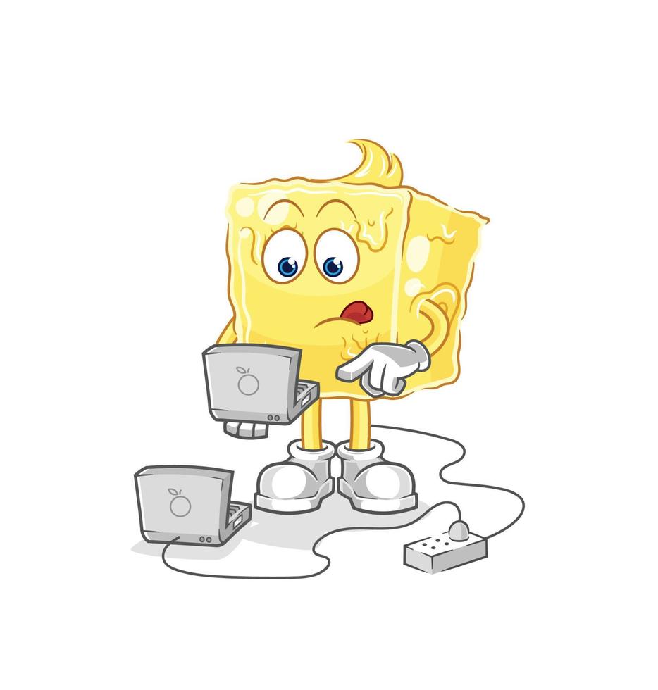 butter character cartoon vector