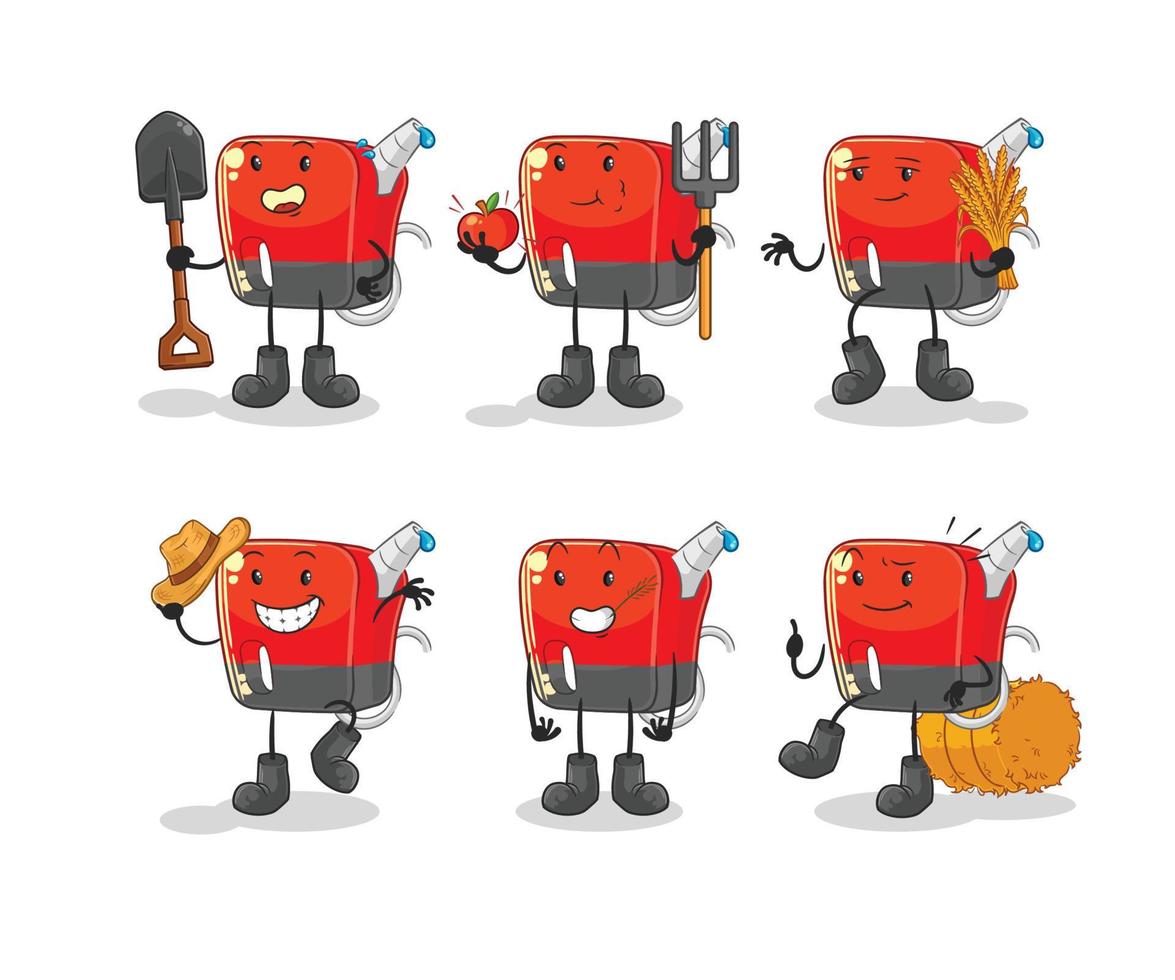 gasoline pump mascot vector