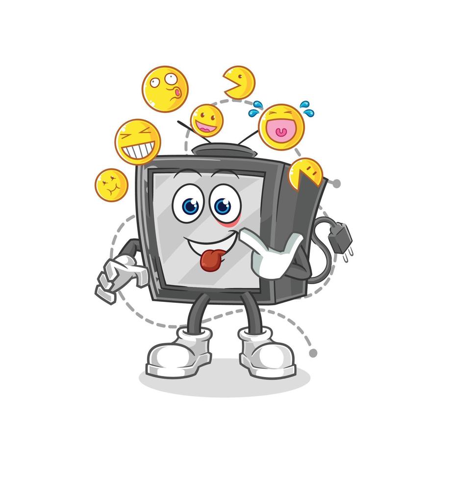old retro tv vector cartoon
