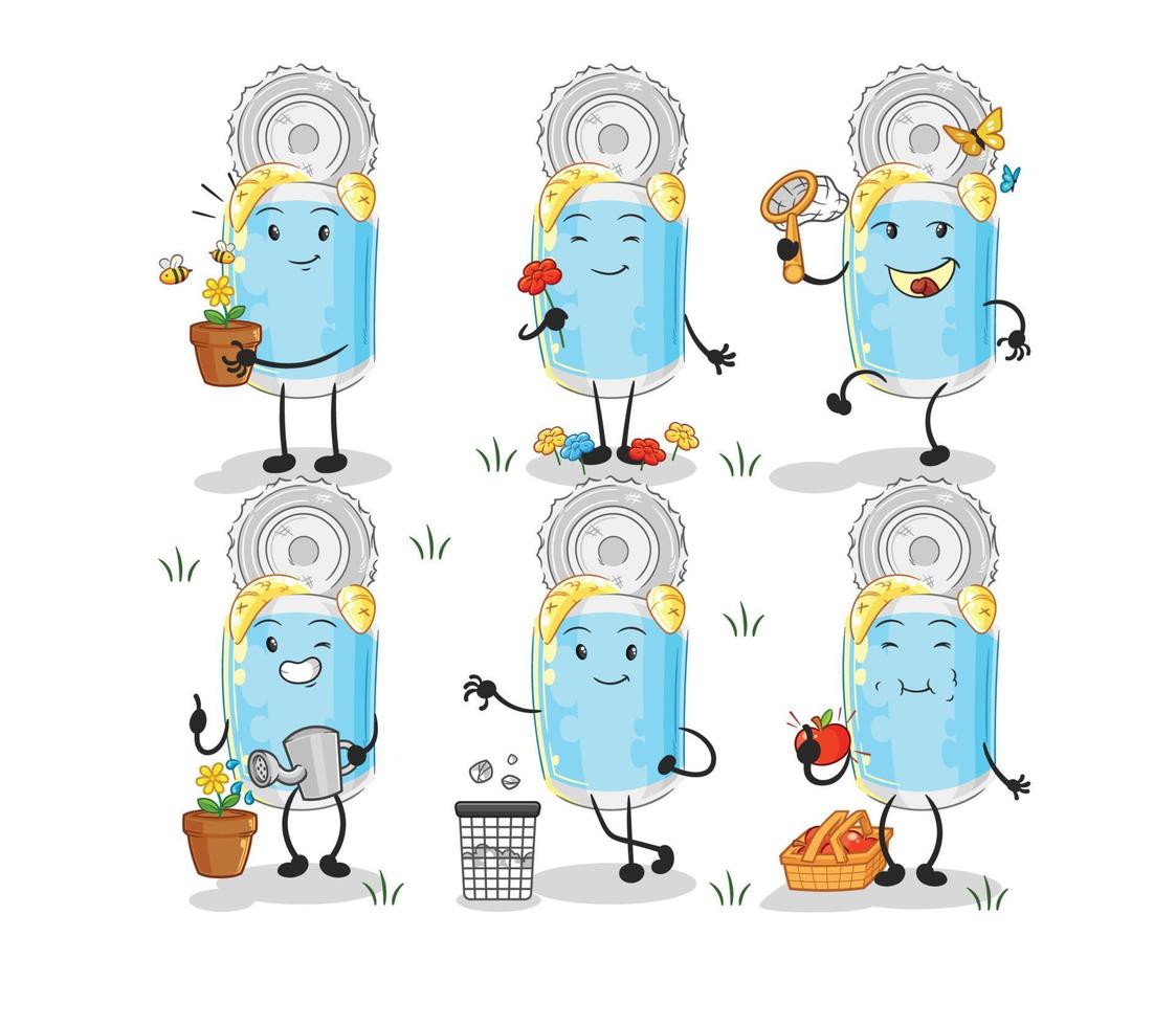 canned fish cartoon vector